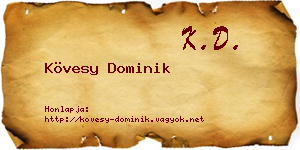 Kövesy Dominik névjegykártya