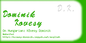 dominik kovesy business card