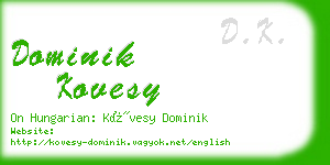 dominik kovesy business card